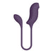Purple dual-motor silicone vibrator with flexible design for clitoral and G-spot stimulation.