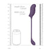 Purple Vive Quino Air Wave & Vibrating Egg Vibrator shown with measurement scales and soda can for size reference.