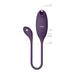 Purple Vive Quino Air Wave vibrator with labeled clitoral suction stimulator, vibrating egg, buttons, and USB magnetic charging point.