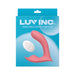 Luv Inc pink insertable panty vibrator with white remote control on blue packaging background
