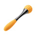 Yellow and black double-ended vibrator with textured round and smooth oval ends, featuring dual motor controls.