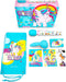 Le Wand Unicorn Wand 8-piece set with colorful unicorn-themed packaging, silicone texture attachment, drawstring pouch, stickers, keychain, and guidebook.
