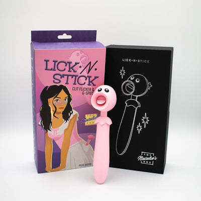 Natalie's Toy Box Lick N' Stick Clit Flicker & G-spot Vibe - Pink