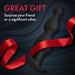 Black FORTO F-52 cone-shaped silicone beads with a red ribbon on a dark textured background, promoting a gift idea.
