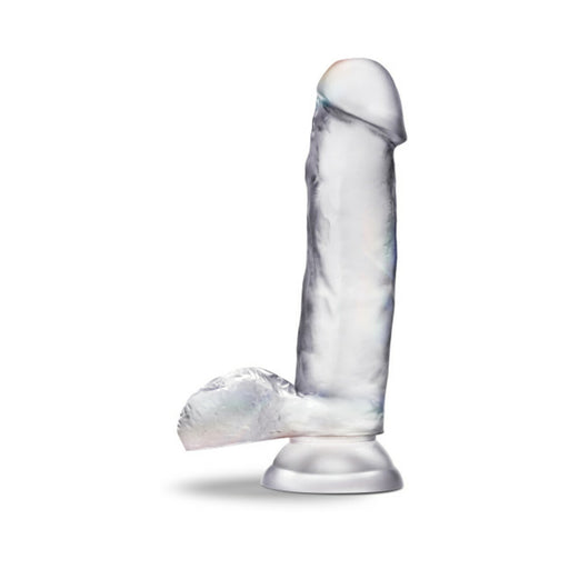 Clear 7-inch realistic dildo with suction cup base and detailed texture for versatile solo or partnered use.
