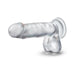 Clear 7-inch realistic dildo with suction cup base and textured shaft for versatile hands-free use.