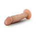 Vanilla-colored 6-inch realistic posable dildo with suction cup base on white background.