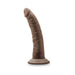 7-inch posable realistic chocolate-colored dildo with suction cup base on white background