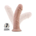 Vanilla-colored Dr. Skin Plus 8-inch posable dildo with suction cup base shown in multiple bent positions.