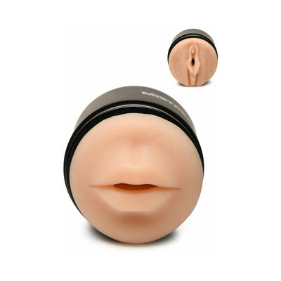 Curve Novelties Mistress Mini Double Stroker Mouth & Pussy - Light