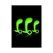 Set of three green glow-in-the-dark prostate massagers in small, medium, and large sizes with ergonomic curved design.