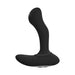 Black ergonomic silicone anal vibrator with curved design and textured tip for targeted stimulation.