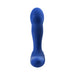 Blue silicone Forto Thumping Anal Vibrator with ergonomic shape and textured detail on a white background.
