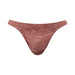 Mauve Male Power Inter-mingle Bong V Thong with contoured pouch and embossed tone-on-tone stretch fabric design