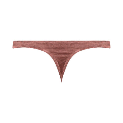 Mauve Male Power Inter-mingle Bong V thong with contoured pouch and embossed tone-on-tone stretch fabric.
