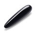 Sleek black obsidian crystal wand with a slim, tapered design and smooth polished surface.