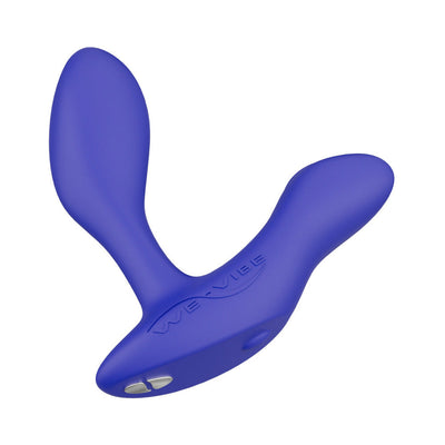 Blue We-Vibe Vector+ adjustable prostate massager with dual stimulation arms and ergonomic design.