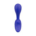 Blue adjustable-fit prostate massager with ergonomic shape and dual stimulation design.