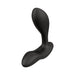 Black ergonomic prostate massager with adjustable flexible base and smooth silicone finish.