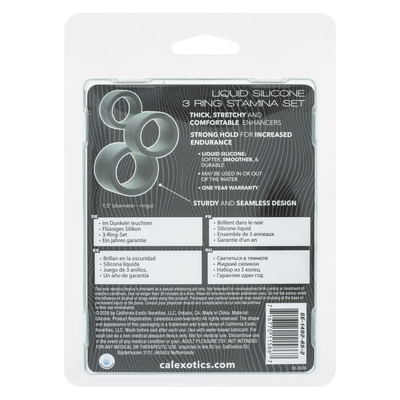 Alpha Liquid Silicone 3 Ring Stamina Set Black
