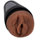 Tan ULTRASKYN stroker with black hard outer case molded from Aidra Fox's body for lifelike texture and feel.