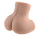 Realistic soft TPR rubber dual-entry masturbator shaped like buttocks in natural skin tone.