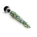 Rechargeable Doxy Die Cast 3R wand massager with tropical pineapple and leaf pattern and control buttons on handle.