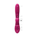 Magenta Vive Kura rechargeable silicone vibrator with labeled motors and control buttons for G-spot, tongue, and pulse wave stimulation.