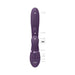 Purple Vive Kura rechargeable silicone vibrator with labeled motors and control buttons on a white background.