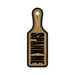 Wood grain paddle-shaped air freshener with bold black "SPANK ME" text and hanging hole at the top.
