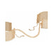 Gold-tone metal mesh handcuff bracelets connected by a delicate adjustable chain clasp.
