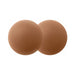Pair of smooth, matte cocoa-colored reusable silicone nipple covers for discreet skin coverage.