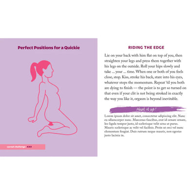 Illustrated guide page from COSMO's Hot Sex Moves showing a position titled Riding the Edge with step-by-step instructions.