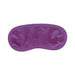 Purple satin eye mask with smooth texture and contoured shape for comfortable wear.