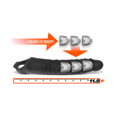 Black Oxballs Snake Deep-reacher cocksheath with three clear adjustable fit inserts and 11.5-inch length scale.