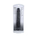 Realrock extra long 13-inch black dildo with suction base in clear retail packaging