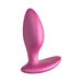 Pink silicone We-Vibe Ditto+ rechargeable vibrating anal plug with curved shape and flared base.
