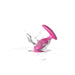 Pink silicone We-Vibe Ditto+ vibrating anal plug splashing into clear water, highlighting its waterproof feature.