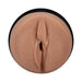 Top view of Main Squeeze Ultraskyn stroker in flesh tone with realistic texture and black outer case.