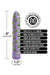 Purple 8-inch vibrator with green cannabis leaf design, 1.5-inch diameter, twist cap, splashproof and battery powered.