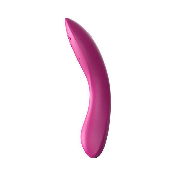Sleek curved magenta We-Vibe Rave 2 G-spot vibrator with smooth silicone finish and ergonomic design.