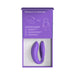 Purple We-Vibe Sync O couples vibrator displayed inside open packaging with app connection instructions.