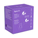 Purple packaging box of We-vibe Sync O couples vibrator with product features and app control instructions.