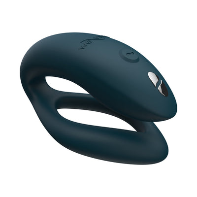 Dark teal We-Vibe Sync O couples vibrator with smooth silicone surface and ergonomic O-shaped design.