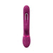 Pink rechargeable triple motor vibrating rabbit with ergonomic design and control buttons on handle.