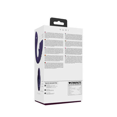 Packaging box of Vive Yuki rechargeable triple motor G-spot finger vibrator with usage instructions and product details.