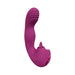 Pink rechargeable dual motor G-spot vibrator with textured tip and massaging beads, ergonomic design.