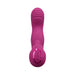 Pink rechargeable dual motor G-spot vibrator with textured tip and control buttons on the base.