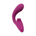 Pink silicone rechargeable triple motor G-spot vibrator with pulse wave and vibrating bristles.