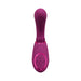 Pink rechargeable triple motor G-spot vibrator with pulse wave and vibrating bristles, featuring control buttons on the handle.